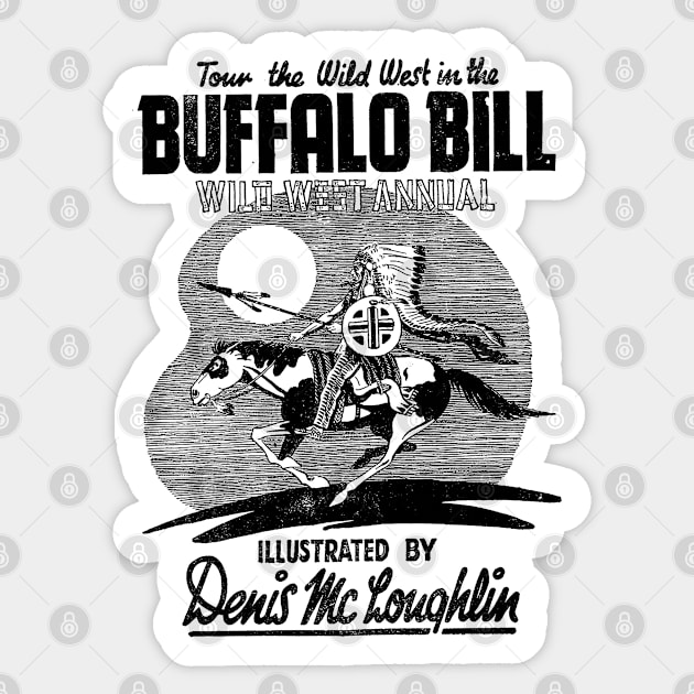 No Background Running on Horseback through The  Desert Buffalo Bill Western Robbery Cowboy Retro Comic Sticker by REVISTANGO